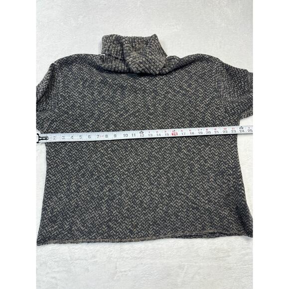 Willow Knit Funnel Neck Sweater Gray Taupe Cotton Textured Weave SZ M USA - Picture 6 of 6